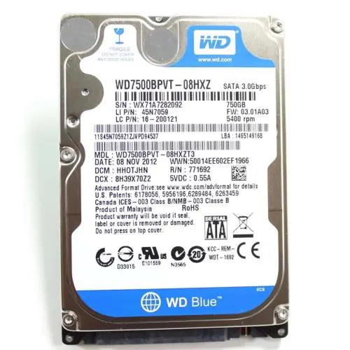 Lenovo 16200121 750GB Western Digital SATA HDD