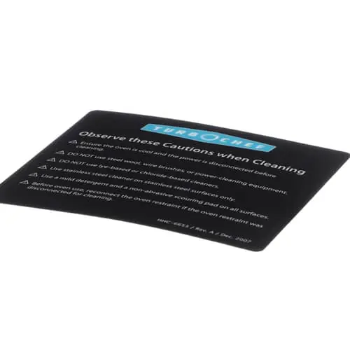 Turbochef HHC-6653 Label, Hhc, Cleaning And Servicing