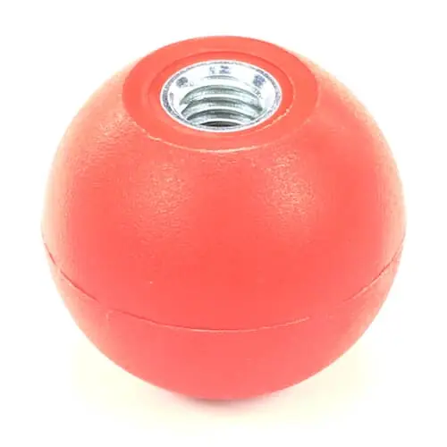 BKI K0203 Knob Red Spherical 1.88 Dia. .500-13