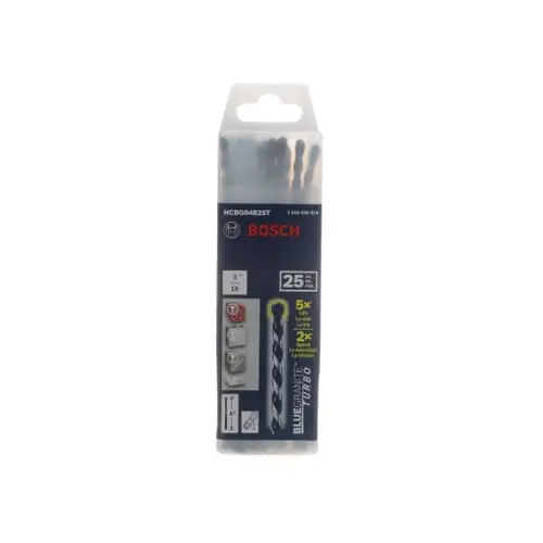 Bosch tools HCBG04B25T blue granite turbo hammer drill bit 3/16 4 inches 25Pk