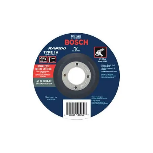 Bosch Tools TCW1S450 60 Grit Rapido Fast Metal/stainless Cutting Abrasive Wheel